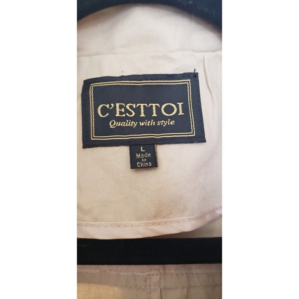 NEW C'EST TOI  COTTON TAN COLOR JACKET VEST LARGE - Picture 10 of 11